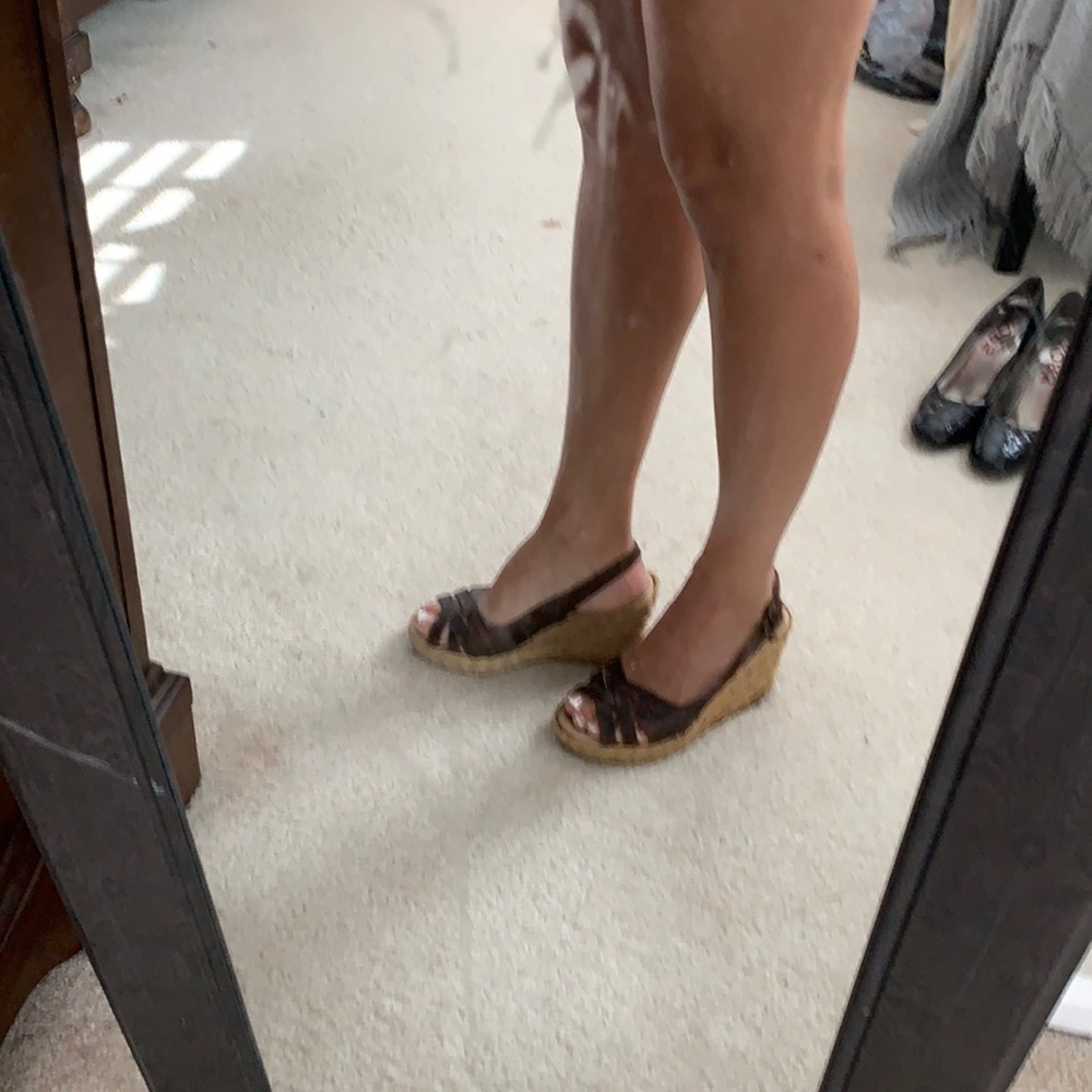 Michael Kors genuine leather straps wedge